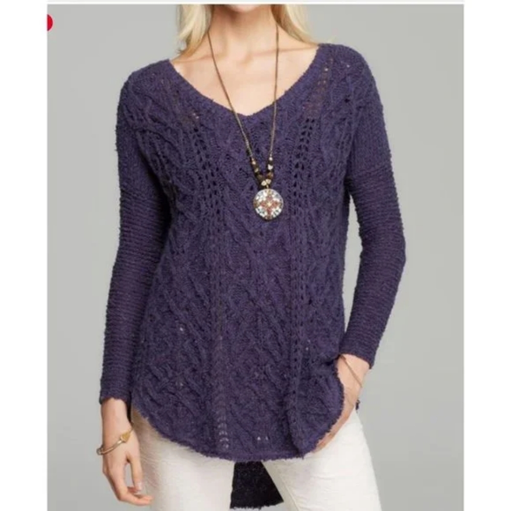 Free People Gourgous Purple Knit Woman's Sweater